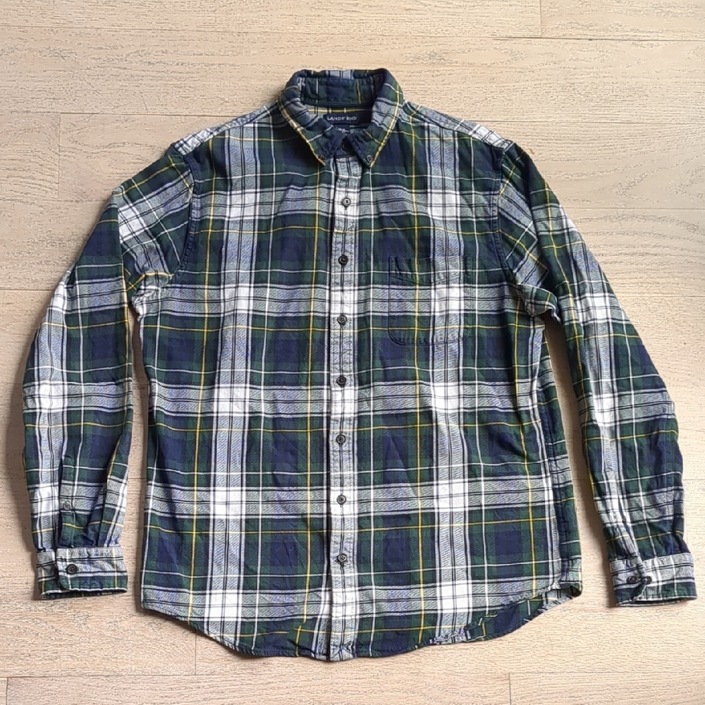 Lands End Men's Plaid Shirt 16.5